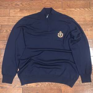 Lyle & Scott Golf Quarter Zip Wool Sweater XXL • Classiccore Preppy